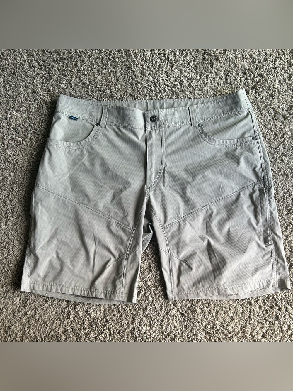 Kuhl Silencr Kargo Shorts Mens 42x10 Storm Gray Hiking Technical Ripstop Casual